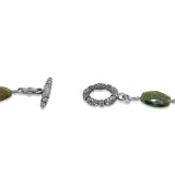 One of a Kind Faceted Tourmaline and Pearl Necklace in Sterling Silver