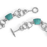 One of a Kind Natural Turquoise and Black Hair Rutilated Quartz Necklace in Sterling Silver with Adam