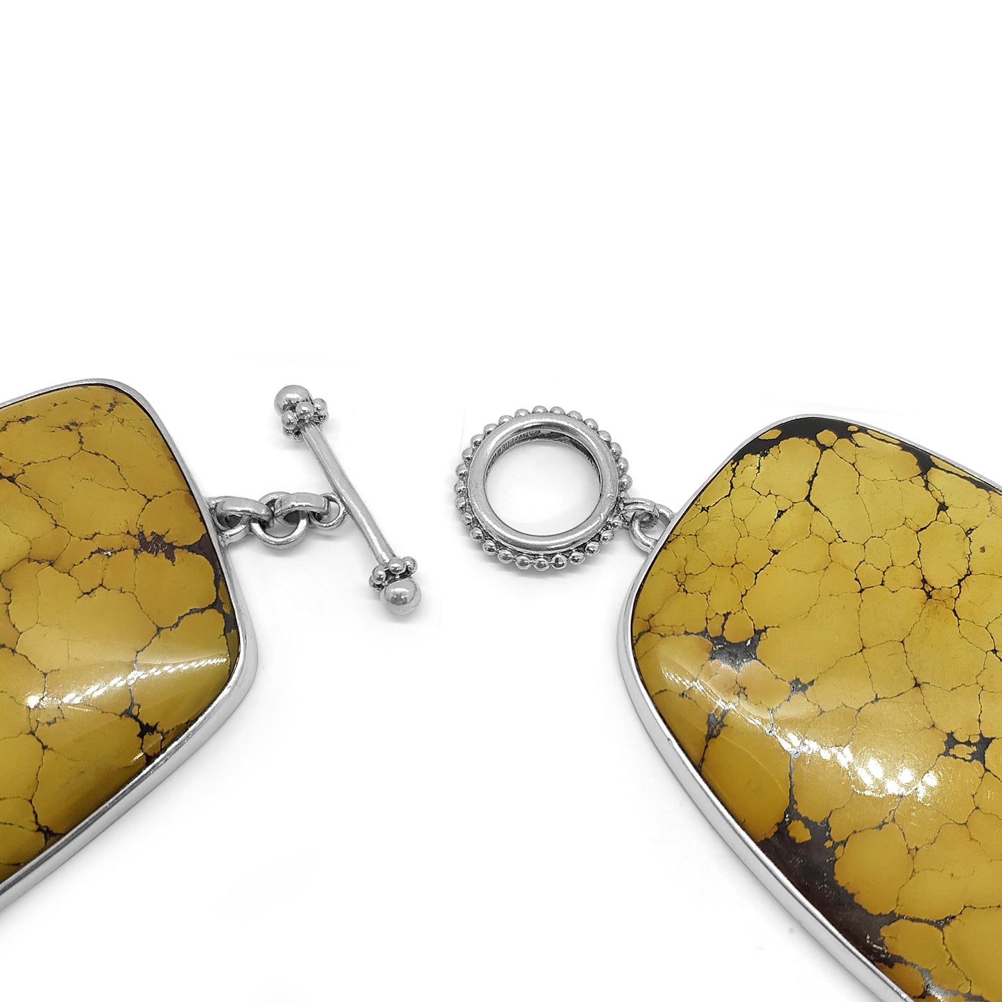 One of a Kind Tibeatean Turquoise, 18K Gold, and Sterling Silver Necklace