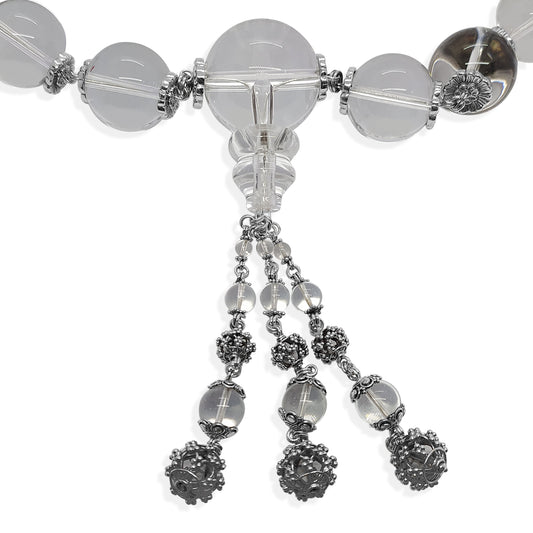 One of a Kind Natural Quartz and Sterling Silver Tassel Necklace