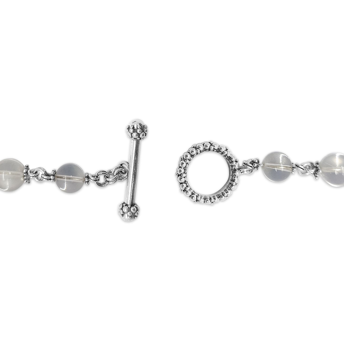 One of a Kind Natural Quartz and Sterling Silver Tassel Necklace