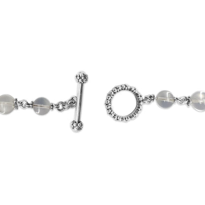 One of a Kind Natural Quartz and Sterling Silver Tassel Necklace