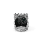 One of a Kind Hand Carved Turquoise and Champagne Diamond 0.45ct Ring in Sterling Silver with 18K Gold Adam