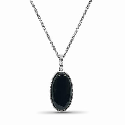 Garden of Stephen Black Onyx Reversible Necklace in Sterling Silver