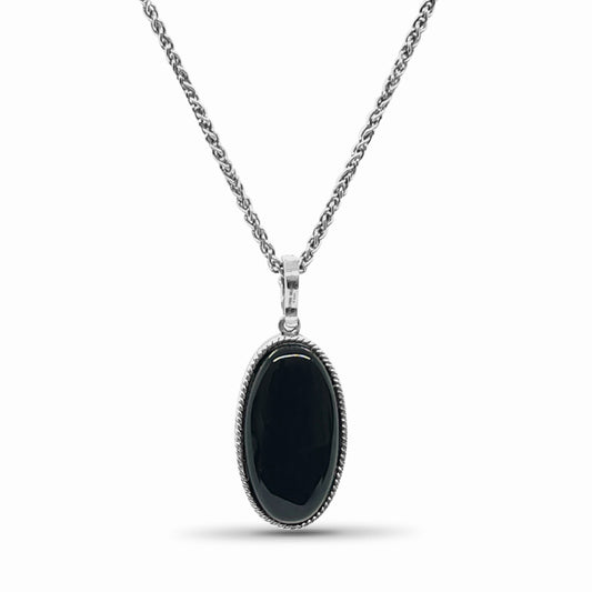 Garden of Stephen Black Onyx Reversible Necklace in Sterling Silver