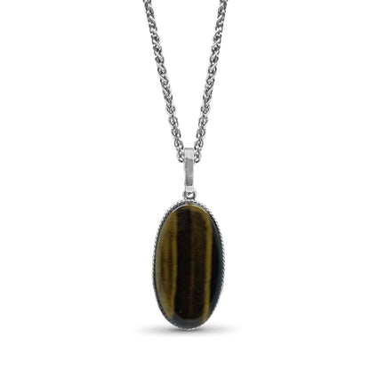 Garden of Stephen Tiger Eye Reversible Necklace in Sterling Silver