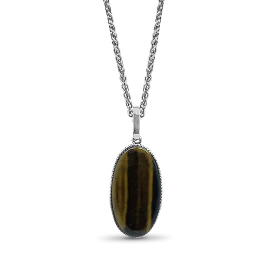 Garden of Stephen Tiger Eye Reversible Necklace in Sterling Silver