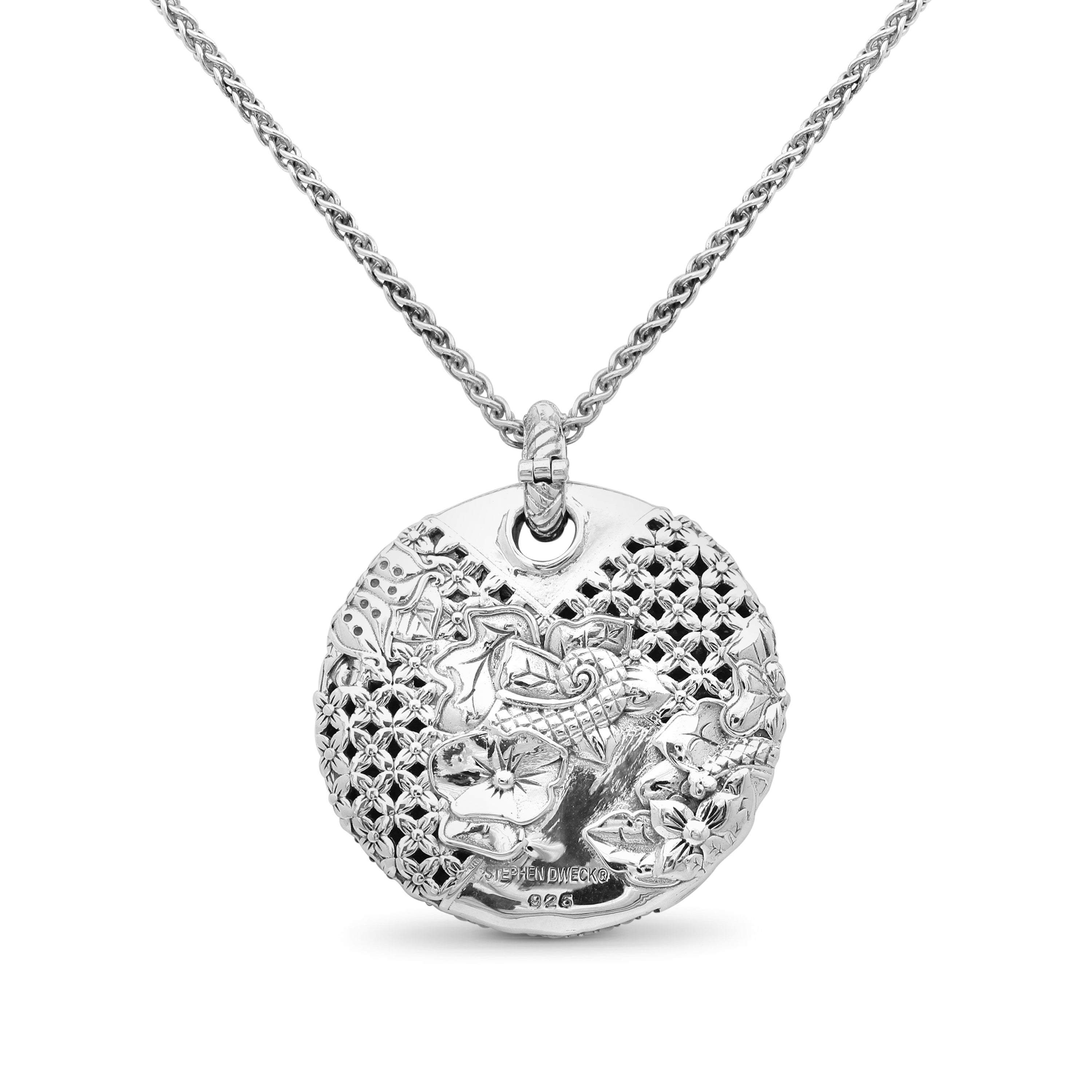 Garden of Stephen Faceted Turquoise Pave Pendant in Sterling