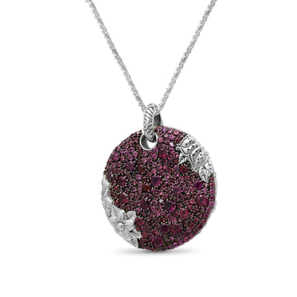 Garden of Stephen Rhodolite Garnet Pave Pendant in Sterling Silver