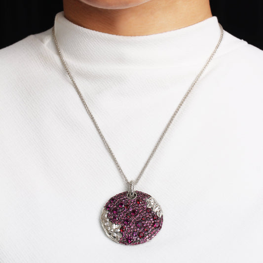 Garden of Stephen Rhodolite Garnet Pave Pendant in Sterling Silver