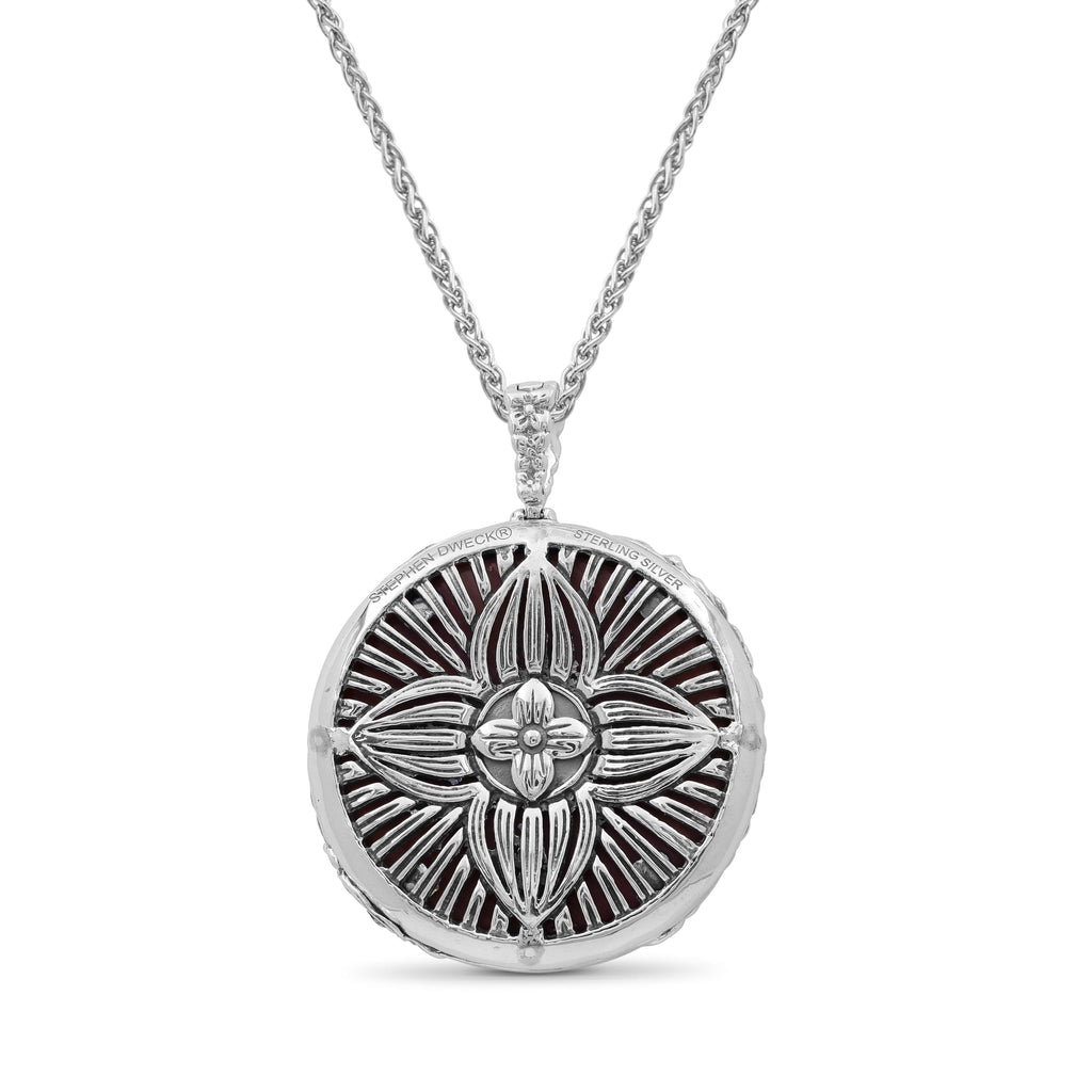 Garden of Stephen Red Wood Pendant in Sterling Silver