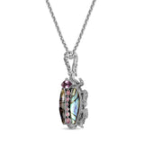 Garden of Stephen Amethyst Phosphosiderite Natural Quartz and Abalone Scarab Pendant in Sterling Silver