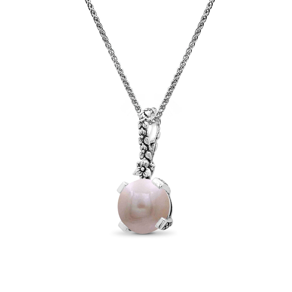 Pearlicious 14MM Round Golden Pearl Pendant in Sterling Silver