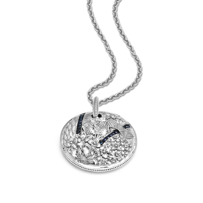 Kyoto Blue Sapphire 0.75ct Pendant Large in Sterling Silver