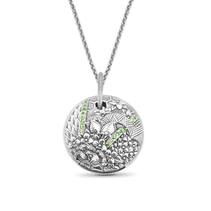 Kyoto Tsavorite 0.75ct Pendant Large in Sterling Silver