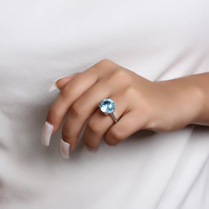 Blue Topaz Ring in Sterling Silver