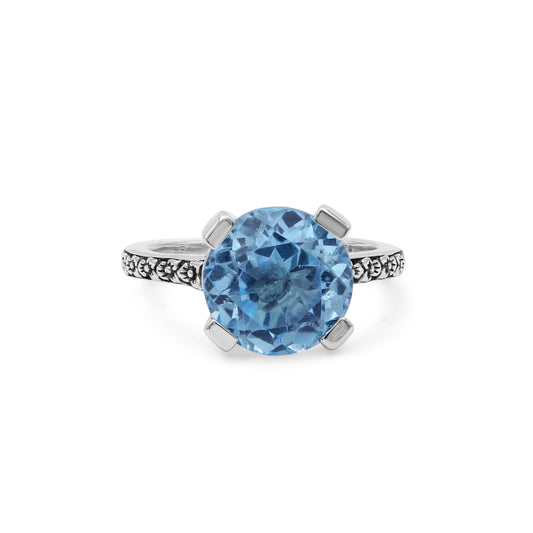 Blue Topaz Ring in Sterling Silver