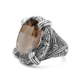 Garden of Stephen Faceted Smoky Quartz Ring in Sterling Silver