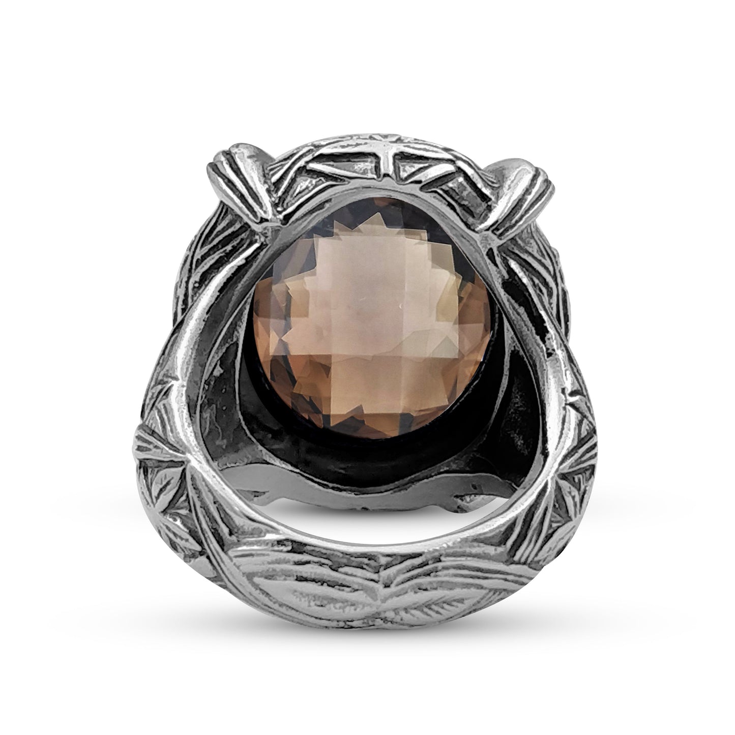 Garden of Stephen Faceted Smoky Quartz Ring in Sterling Silver