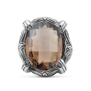 Garden of Stephen Faceted Smoky Quartz Ring in Sterling Silver