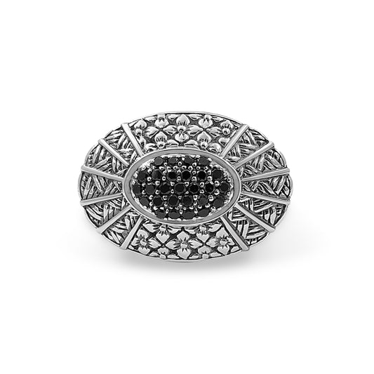 Kyoto Black Diamond 0.60ct Ring in Sterling Silver