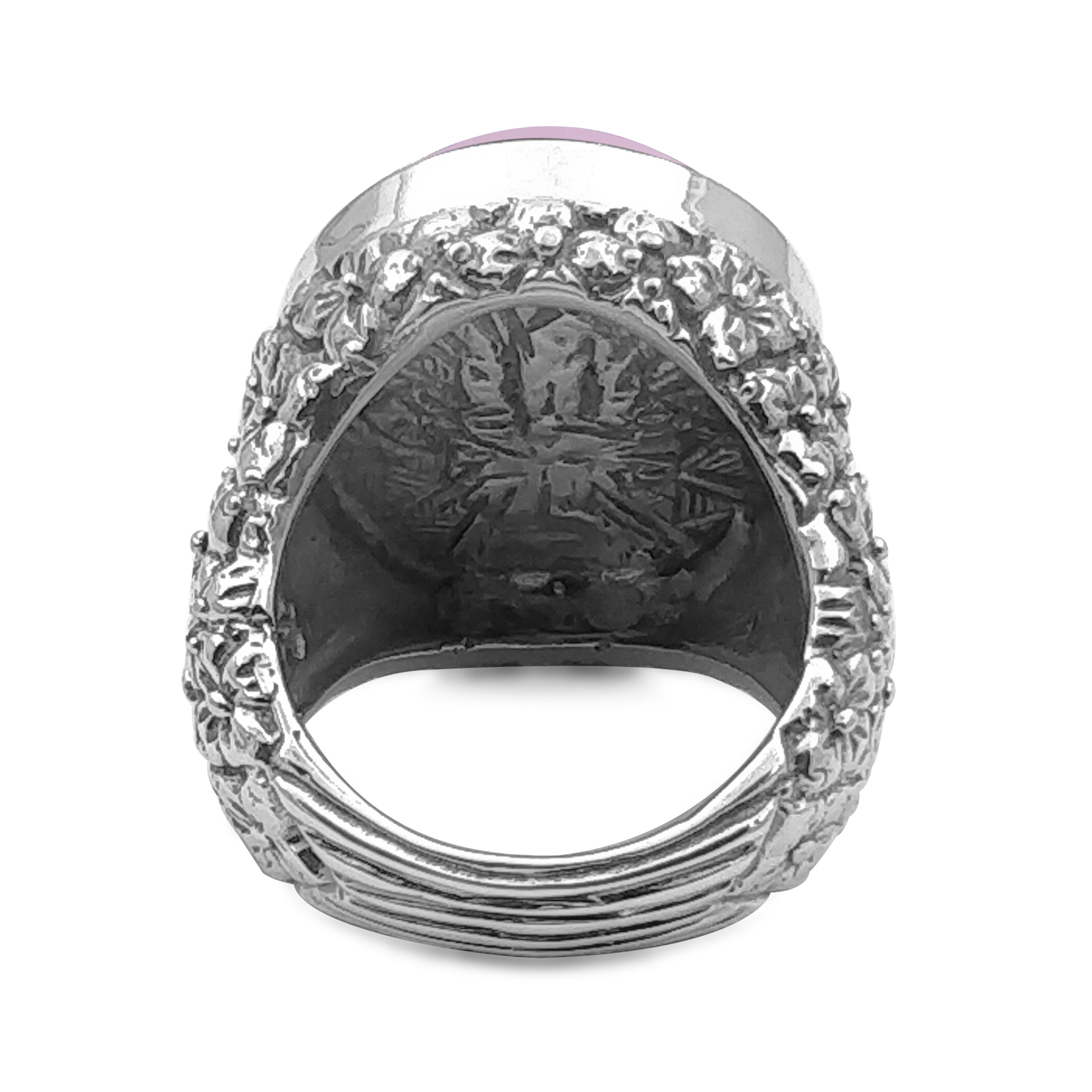 Garden of Stephen Pink Chalcedony Smooth Dome Ring in Sterling