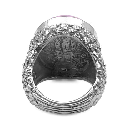 Garden of Stephen Pink Chalcedony Smooth Dome Ring in Sterling Silver