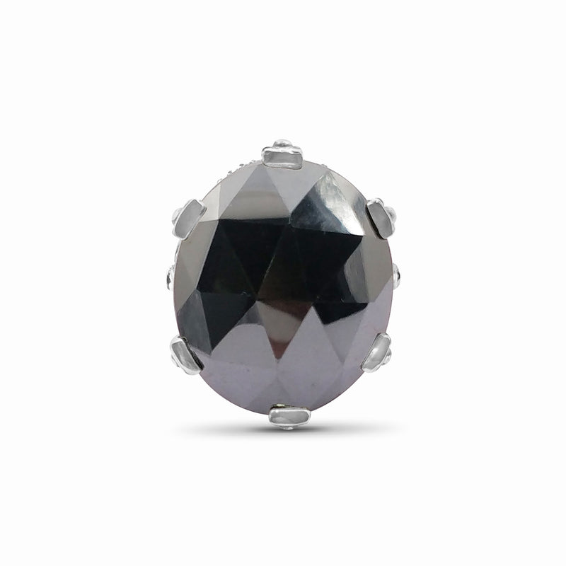Garden of Stephen Faceted Hematite Ring in Sterling Silver