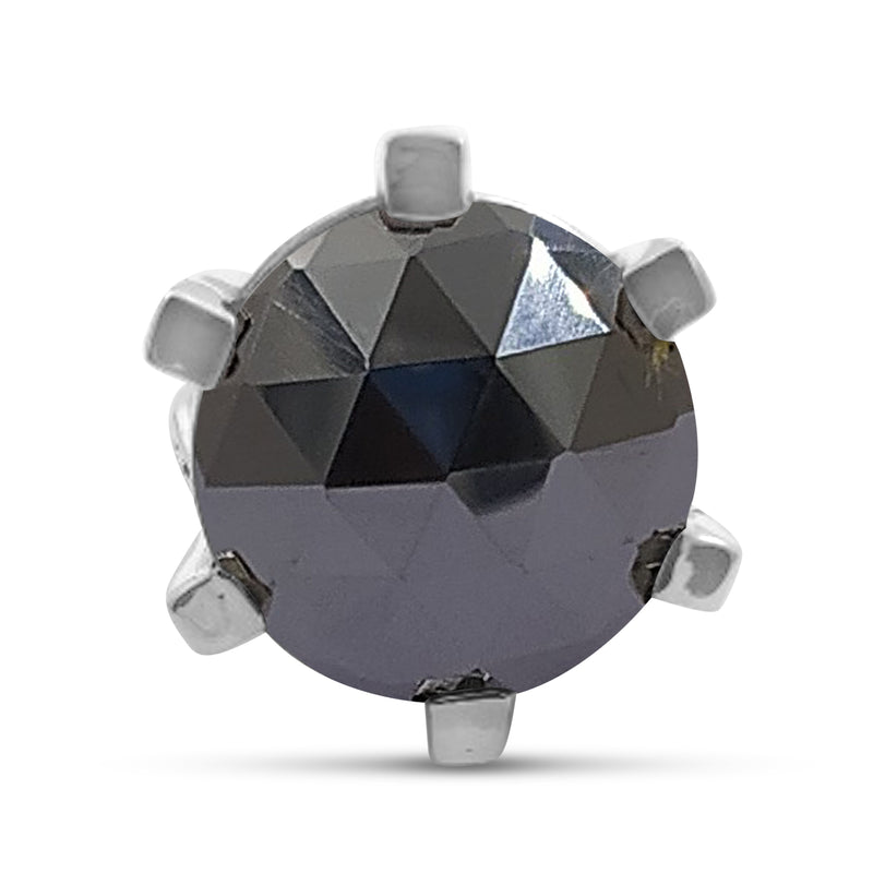 Garden of Stephen 20MM Round Faceted Hematite Gemstone Ring in Sterling Silver