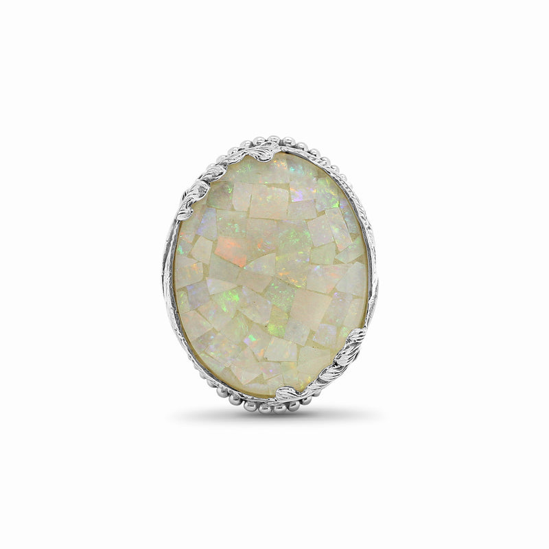 Garden of Stephen Natural Quartz and Opal Mosaic Ring in