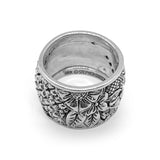 Kyoto 0.40ct White Diamond and Sterling Silver Engraved Ring