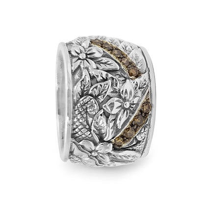 Kyoto Champagne Diamond 0.40ct Ring in Sterling Silver