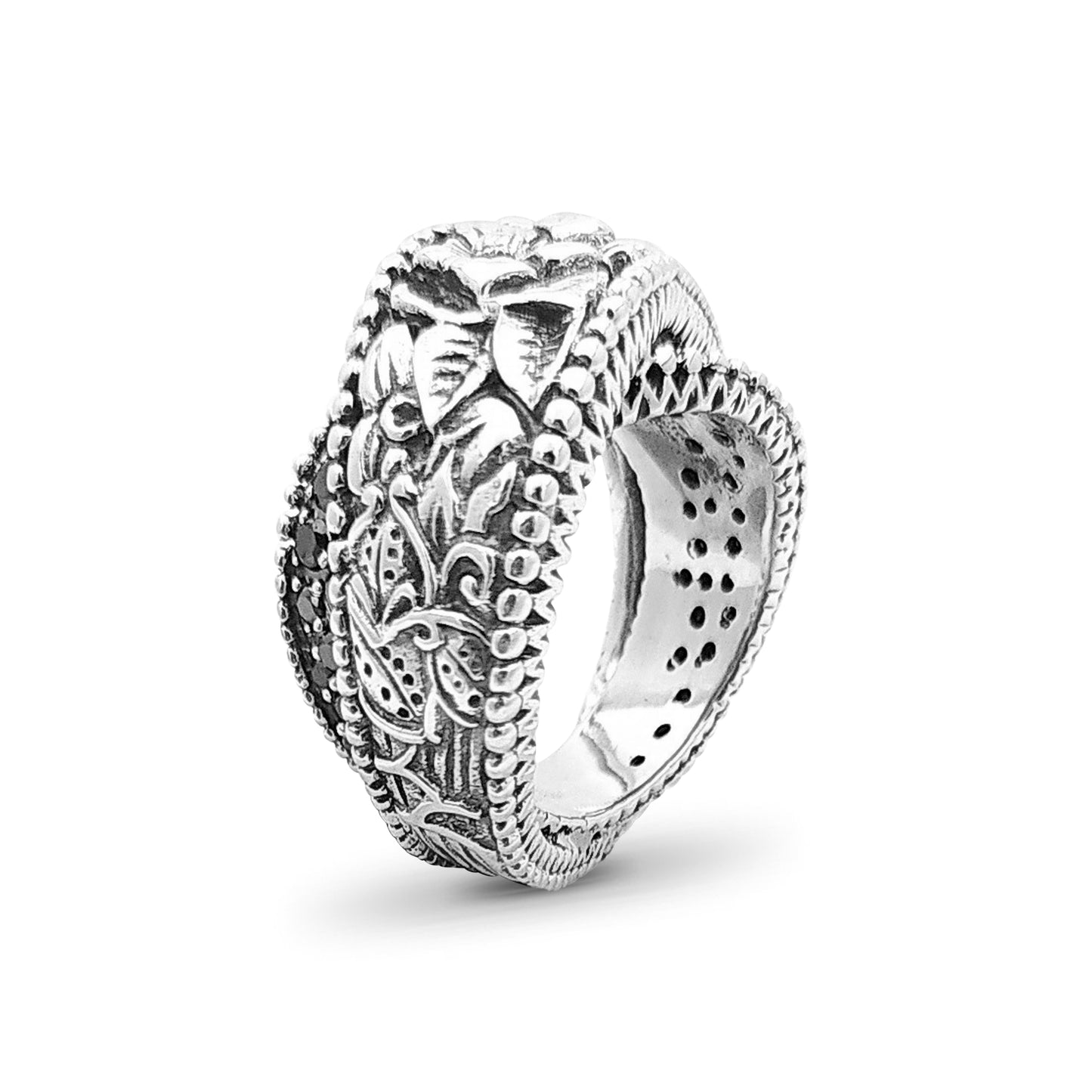 Kyoto Black Diamond 1.40ct Ring in Sterling Silver