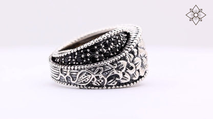 Kyoto Black Diamond 1.40ct Ring in Sterling Silver
