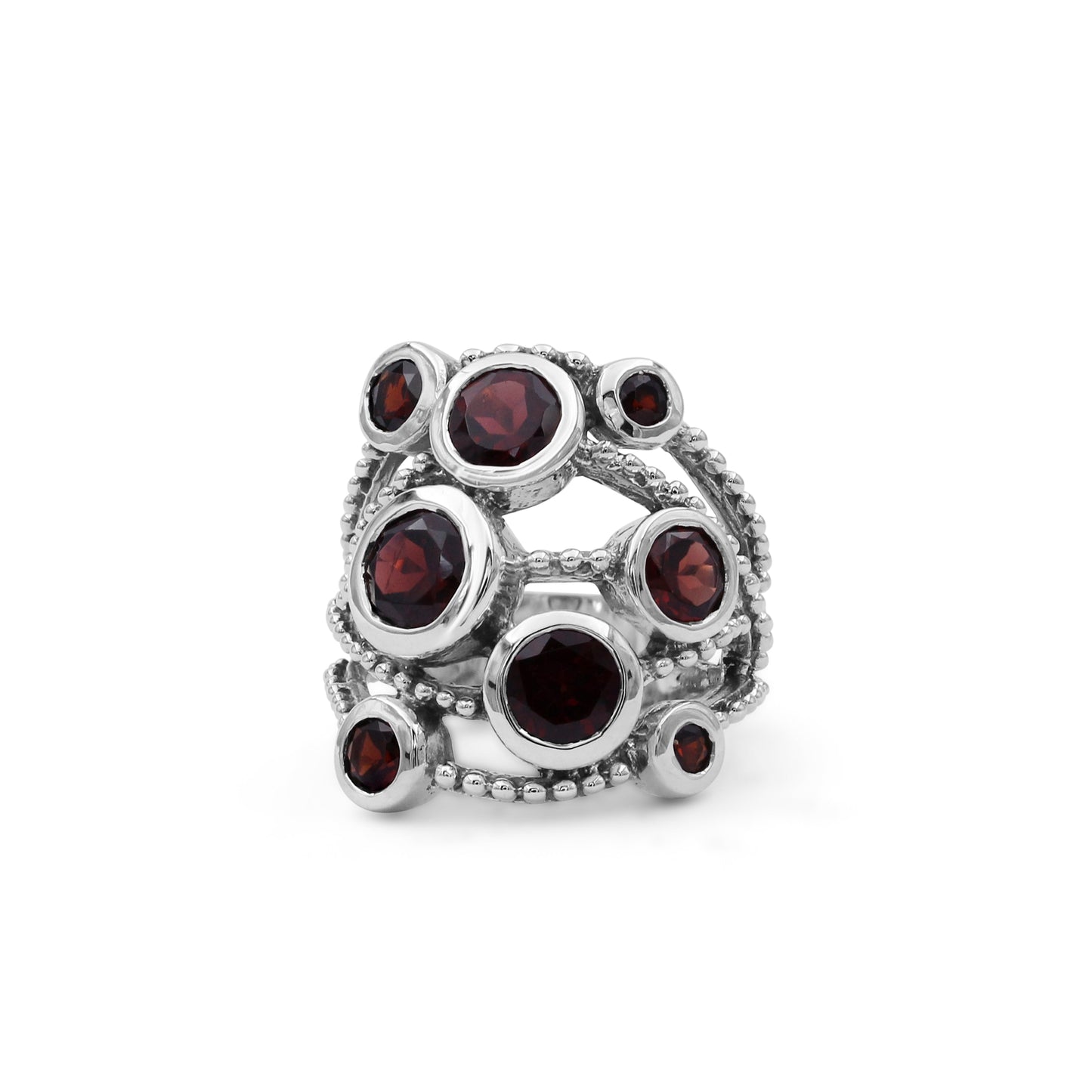 Garden of Stephen 4.65ct Garnet Ring in Sterling Silver