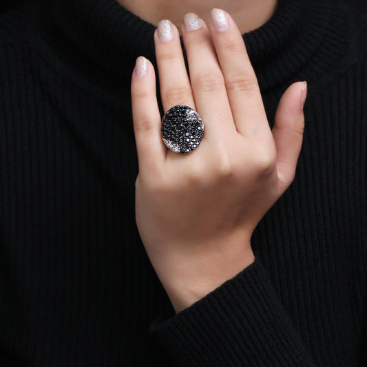 Garden of Stephen Black Spinel Pave Ring in Sterling Silver