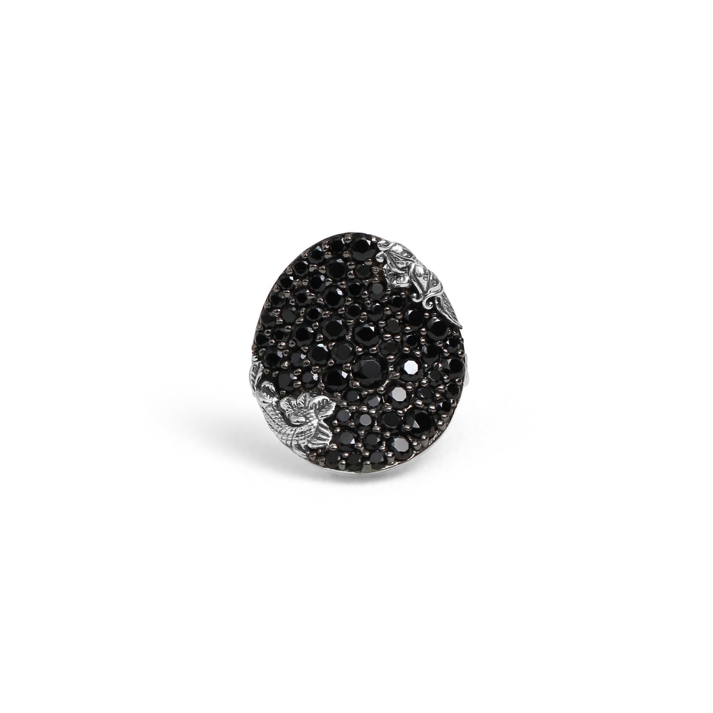 Garden of Stephen Black Spinel Pave Ring in Sterling Silver