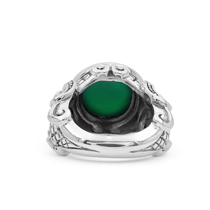 Garden of Stephen 7.72ct Green Onyx Ring in Sterling Silver