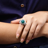 Garden of Stephen 7.72ct Green Onyx Ring in Sterling Silver