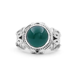 Garden of Stephen 7.72ct Green Onyx Ring in Sterling Silver