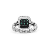 Garden of Stephen Emerald Pave Ring in Sterling Silver