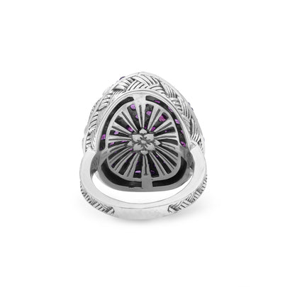 Garden of Stephen Rhodolite Garnet Pave Ring in Sterling Silver