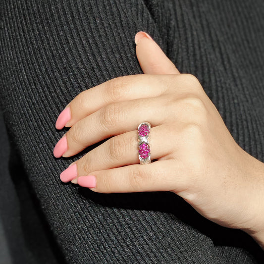 Garden of Stephen Ruby Pave Ring in Sterling Silver