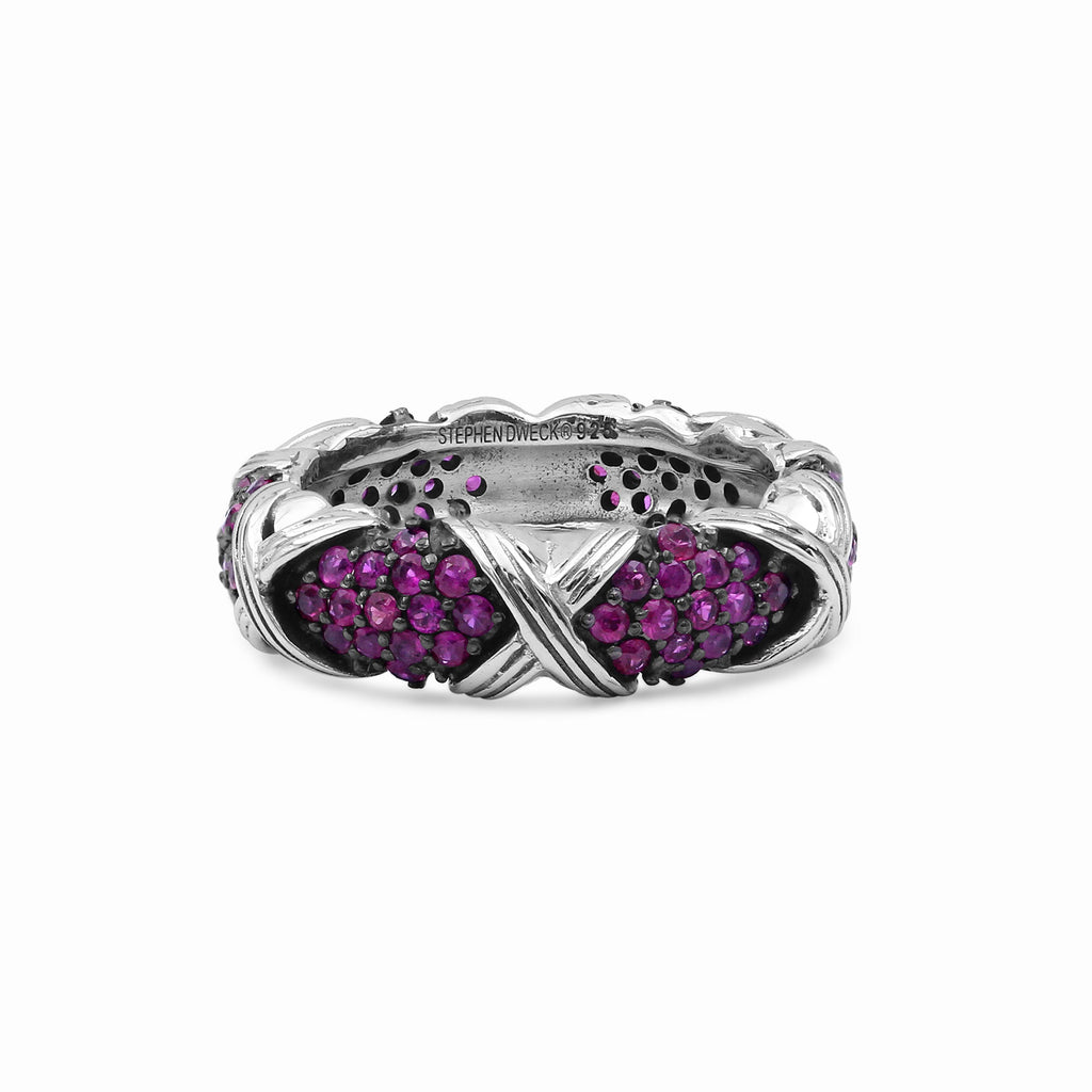 Garden of Stephen Ruby Pave Ring in Sterling Silver
