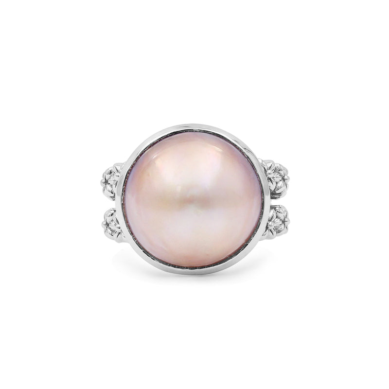 Pearlicious Natural Mabe Ring in Sterling Silver