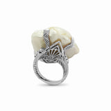 Carventurous Hand Carved Baroque Pearl Ring in Sterling Silver