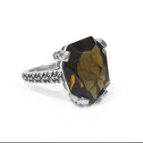 Galactical Faceted Cognac Quartz Galactical Ring in Sterling Silver