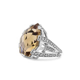 Galactical Faceted Galactical Champagne Quartz Ring in Sterling Silver