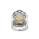 Galactical Faceted Galactical Champagne Quartz Ring in Sterling Silver