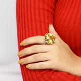 Galactical Faceted Galactical Champagne Quartz Ring in Sterling Silver